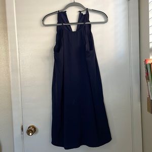 Anthropologie navy cocktail dress!